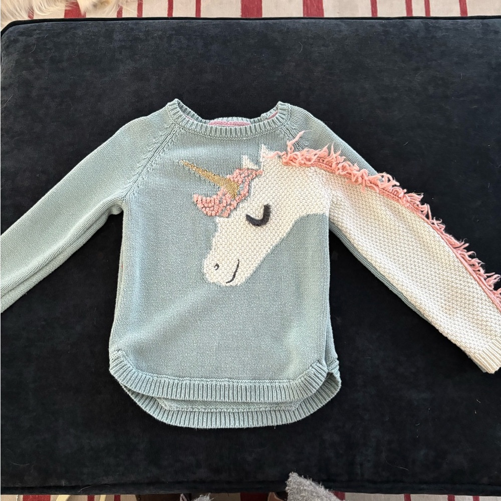 Cynthia Rowley Kids Unicorn Sweater - Mint and Pink